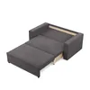 A dark gray sofa bed is shown in an open state, with the sleeping surface extended. Produktbild-Vorschau