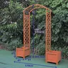 Hnedý ružový oblúk s kvetináčmi Trellis trellis drevený Náhľad obrázku produktu 5