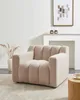 BELIANI Sessel Beige Stoffbezug Bouclé Gesteppt Breite Produktbild-Vorschau 2