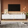 Abrihome Mobile TV con 4 cassetti e 2 ante, mobile TV basso Anteprima dell’immagine prodotto 1