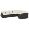 Design 9-tlg. Garten-Sofagarnitur mit Kissen Schwarz Poly Produktbild-Vorschau 2