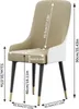A chair with dimensions indicated by arrows and measurements. Podgląd zdjęcia produktu