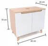 Szafka pod umywalkę biała dwudrzwiowa 60 x 45 x 70 cm dąb Podgląd zdjęcia produktu 2