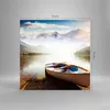 Bilder auf glas - Berge See Boot - 70x70cm - Glasbilder - Produktbild-Vorschau 3
