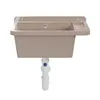 A beige sink with white plumbing attached, isolated on a white background. Náhľad obrázku produktu