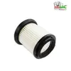 A vacuum cleaner filter is shown on a white background with a logo in the top right corner. Produktbild-Vorschau