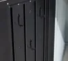 A close-up view of hooks on the inside of a black metal structure, possibly a storage unit or garage. Produktbild-Vorschau