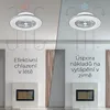 A split image showing a ceiling fan in a living room setting, demonstrating its functionality in summer and winter. Náhled obrázku produktu