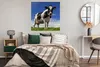 MuchoWow® Poster Kuh - Gras - Blau - Tiere 100x100 cm - Produktbild-Vorschau 4