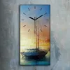 Leinwand Wanduhr Wandkunst Uhr Geräuschlos 30x60 Segelboot Produktbild-Vorschau 2