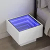 vidaXL Nachttisch mit Infinity-LED Weiß 40x40x30 cm Produktbild-Vorschau 1