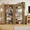 A wooden bookshelf filled with books and decorative items, placed in a well-lit room with a floor lamp. Anteprima dell’immagine prodotto