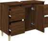 Waschbeckenunterschrank Braun Eichen-Optik 80x33x60 cm , Produktbild-Vorschau 6
