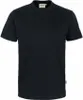 A plain black t-shirt is shown against a white background. Produktbild-Vorschau