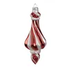 Clayre & Eef Boule de Noël Ø 7x18 cm Rouge Blanc Verre Voir les images du produit 1