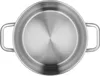 A top-down view of an empty stainless steel pot with two handles. Produktbild-Vorschau