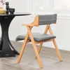 SoBuy Opvouwbare stoel met houten frame, grijs, Productafbeelding-voorbeeld 3