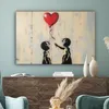 Wanddeko 120x80 cm - Banksy - Straßenkunst - Luftballon - Produktbild-Vorschau 4