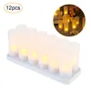 12ks / sada LED svíček osvětlených žlutým světlem s matnou Náhled obrázku produktu 12