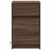 A front view of a dark brown wooden cabinet with three drawers. Náhled obrázku produktu