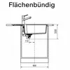 Technical drawing of a sink and faucet installation, showing dimensions. Podgląd zdjęcia produktu