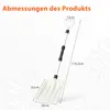 A snow shovel with dimensions indicated by text overlays. Produktbild-Vorschau