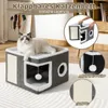 Vigevee kattenbedden, kattenhol, opvouwbaar met krabplank Productafbeelding-voorbeeld 4