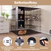 COSTWAY Modulární klec pro kočky, 144x144x142 cm, skládací Náhled obrázku produktu 5