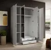 Karl Kleiderschrank 4-türig mit Spiegel 159 cm Weiß Produktbild-Vorschau 7