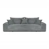 Cord Schlafsofa 3-Sitzer 265 x 105 cm Grau mit Produktbild-Vorschau 2
