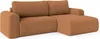 A brown corduroy sectional sofa shown from a front-side angle against a white background.