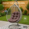 HOMESCAPES Půlkulatý polštářek pro závěsné křeslo - hnědý Náhled obrázku produktu 4