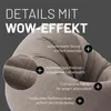 A close-up view of a light gray beanbag chair with text overlays highlighting its features. Anteprima dell’immagine prodotto
