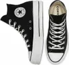 A pair of black Converse Chuck Taylor All Star Lift Hi sneakers are shown from two angles against a white background. Voir les images du produit