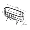 A black metal rack with dimensions indicated by lines and text. Produktbild-Vorschau