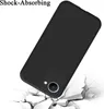 A black phone case is shown falling onto a cracked surface, illustrating its shock-absorbing feature. Produktbild-Vorschau