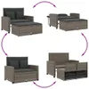 Gartensofa 2-Sitzer mit Kissen Grau Poly Rattan Produktbild-Vorschau 4