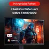 A monitor displaying a futuristic robot image, with promotional text overlayed. Produktbild-Vorschau