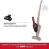 A marketing image showing a vacuum cleaner accessory and a vacuum cleaner, with descriptive text and a price. Produktbild-Vorschau