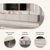A TV lowboard with several cabinets, shown with close-up details of its features. Produktbild-Vorschau