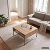 home24 Couchtisch - Eiche Massiv / Glas - Eiche / Silber Produktbild-Vorschau 3