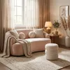 Fußhocker Teddy Bouclé im modernen Zylinderdesign Okami - Produktbild-Vorschau 2