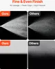 Comparison of spray patterns from two different sprayers, labeled 'Ours' and 'Others'. The top row shows a wide spray pattern, and the bottom row shows a more focused spray pattern. Produktbild-Vorschau