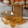 Teller flach - Dessertteller - lebensmittelecht - Kunststoff - D: 20,4cm - mit Muster - gelb Produktbild-Vorschau