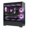 A gaming computer with RGB lighting inside a glass case. Produktbild-Vorschau