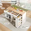 Wyspa kuchenna na kółkach ze składanym blatem, wózek Podgląd zdjęcia produktu 6