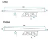 Diagrams showing dimensions and details of two profiles, labeled 'LEWA' (left) and 'PRAWA' (right). Náhľad obrázku produktu