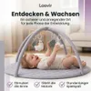 Laavir Baby-Spielmatte mit Spielbogen - Runde Babygym Grau Produktbild-Vorschau 6
