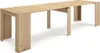 A long, light wood dining table with thick, U-shaped legs. Anteprima dell’immagine prodotto