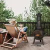 Relaxdays Terrassenofen, mit Funkenschutz, Schürhaken, Produktbild-Vorschau 6